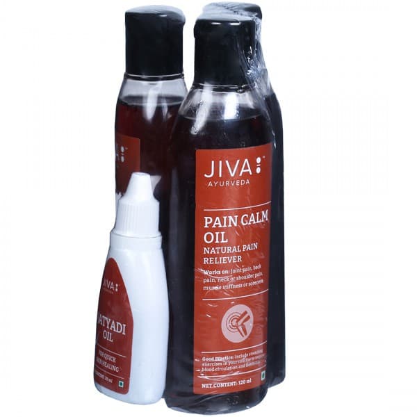 Jiva Ayurveda Combo (Pain Calm Oil 3 x 120 ml & Jatyadi Oil 20 ml)