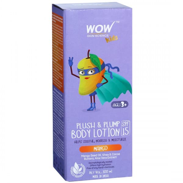 Wow Skin Science Kids Age 3+ Plush & Plump Spf 15 Mango Body Lotion 300 ml