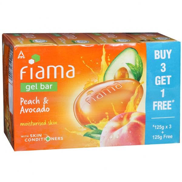 Fiama Peach & Avocado Gel Bar (Buy 3 Get 1 Free) 4 x 125 g