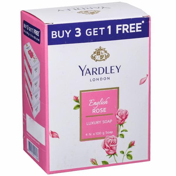 Yardley London English Rose Luxury Soap (Buy 3 Get 1 Free) 4 x 100 g