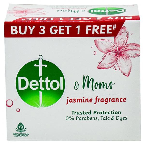 Dettol & moms Jasmine Fragrance Soap ( Buy 3 Get 1 Free) 4 x 75 g