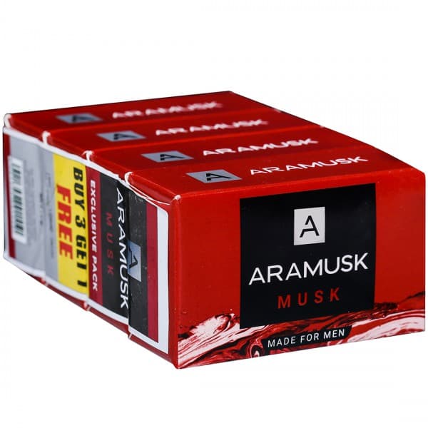 Aramusk Men Bath Soap Musk (Buy 3 Get 1 Free) 4 x 75 g