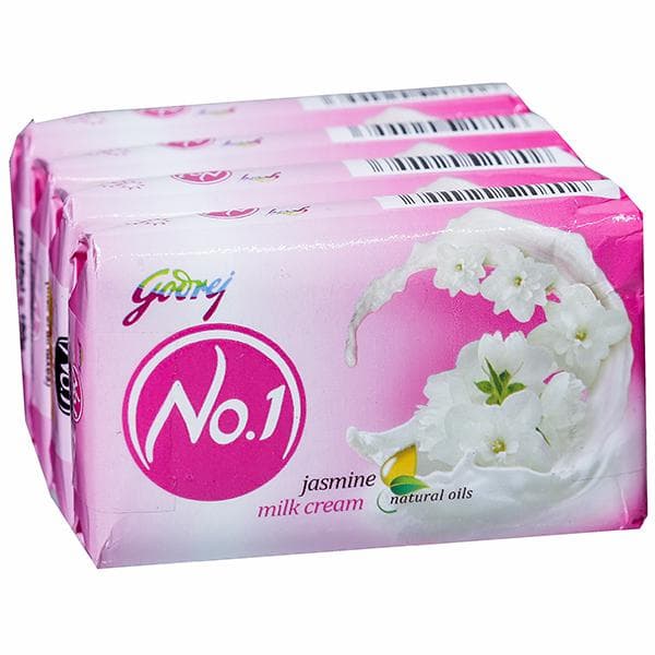 Godrej No.1 Jasmine and Milk Cream Soap 4 x 45 g