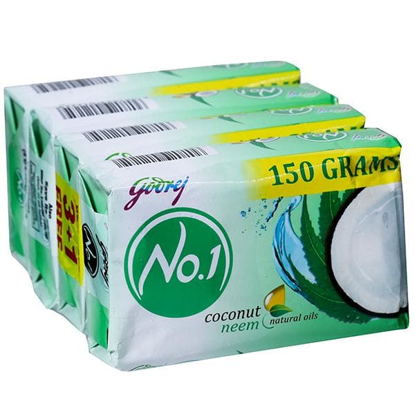 Godrej No.1 Coconut And Neem Soap (Buy 3 Get 1 Free) 4 x 150 g