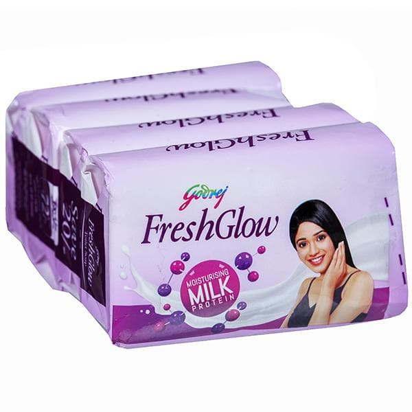 Godrej Fresh Glow Moisturising Milk Protein Soap (Save Rs 20) 4 x 75 g
