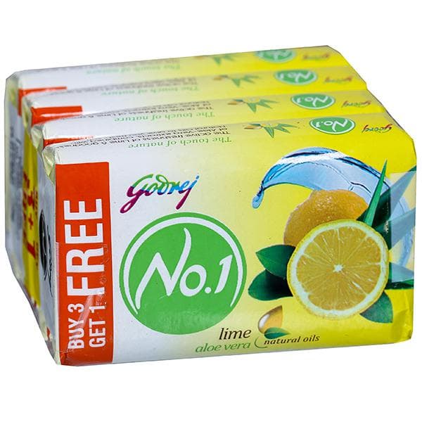 Godrej No.1 Lime And Aloe Vera Soap (Buy 3 Get 1 Free) 4 x 57 g