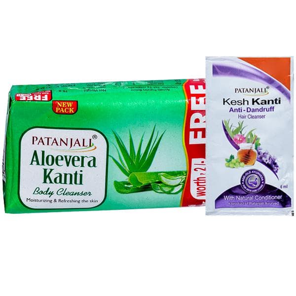 Patanjali Aloevera Kanti Body Cleanser (Free Patanjali Keash Kanti Hair Cleanser 6 ml) 75 g