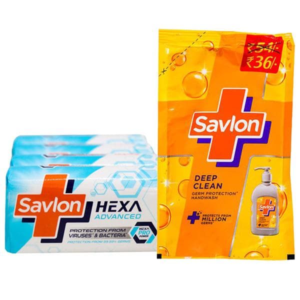 Savlon Hexa Advanced Bathing Bar(Free Savlon Handwash 175 ml) 4 x 75 g