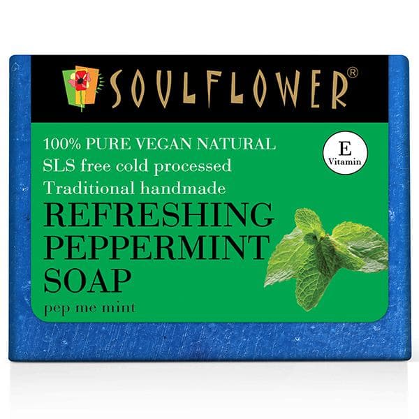Soulflower Pure Vegan Natural E Vitamin Refreshing Peppermint Soap 150 g