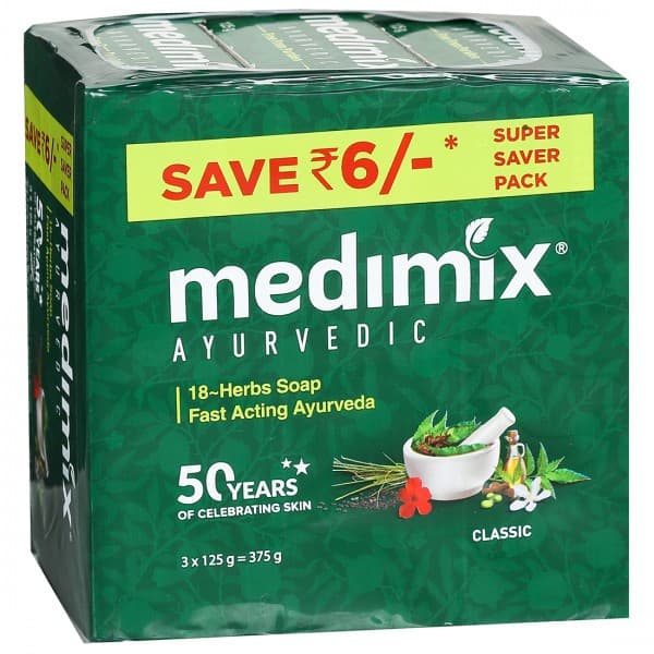 Medimix Classic Ayurvedic Soap (Save Rs 6) 3 x 125 g