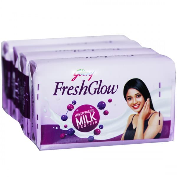 Godrej Fresh Glow Moisturising Milk Protein Soap (Save Rs 11) 4 x 75 g