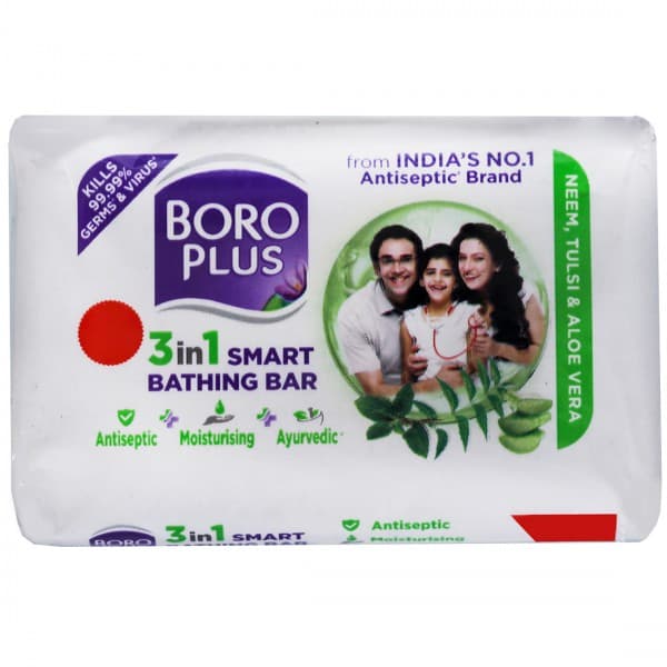 Boroplus 3 in 1 Smart Bathing Bar with Neem, Tulsi & Aloevera 48 g