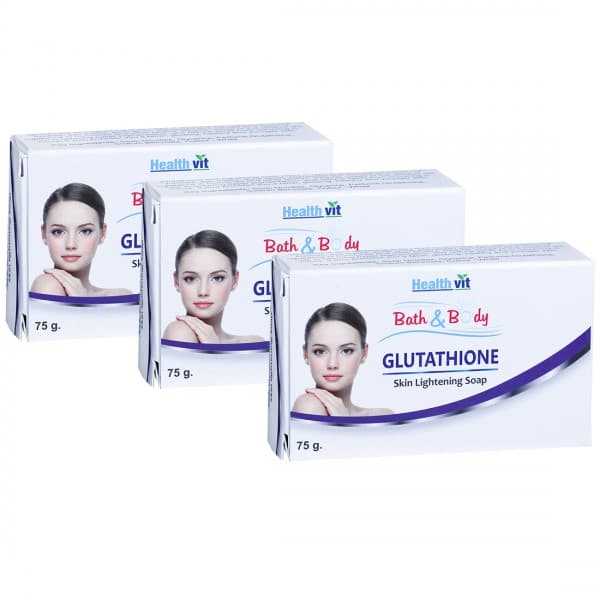 HealthVit Bath & Body Glutathione Skin Lightening Soap 3 x 75 g