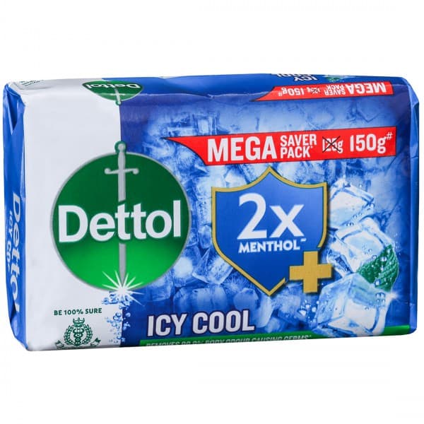 Dettol Icy Cool 2x Menthol+ Soap Mega Saver Pack 150 g