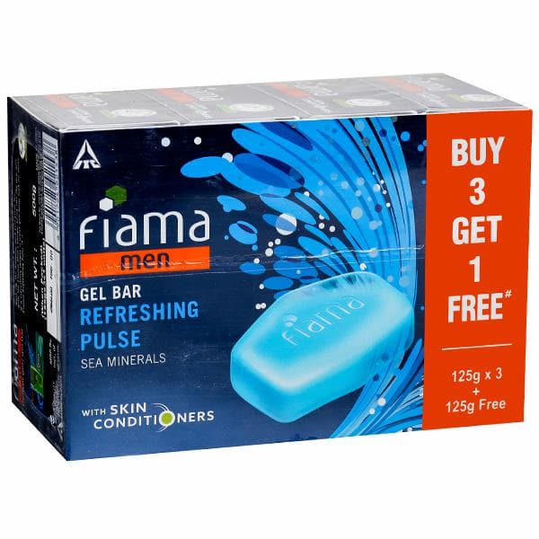 Fiama Men Refreshing Pulse Gel Bar (Buy 3 Get 1 Free) 4 x 125 g