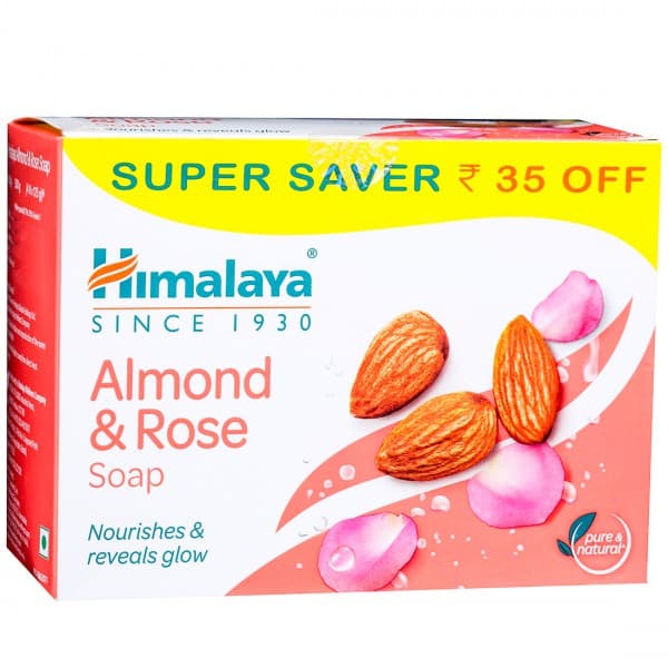 Himalaya Nourishes and Reveals Glow Almond & Rose Soap (Super Saver Rs.35 Off) Pack of 4 x 125 g
