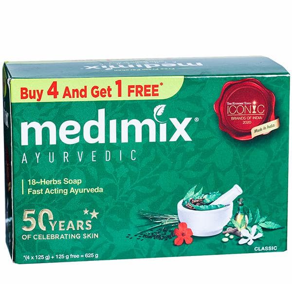 Medimix Classic Ayurvedic Soap (Buy 4 Get 1 Free) 5 x 125 g