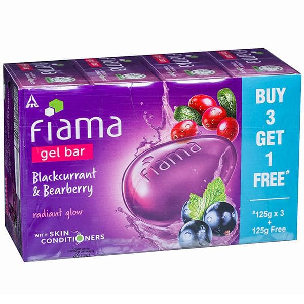 Fiama Blackcurrant & Bearberry Radiant Glow Gel Bar (Buy 3 Get 1 Free) 4 x 125 g