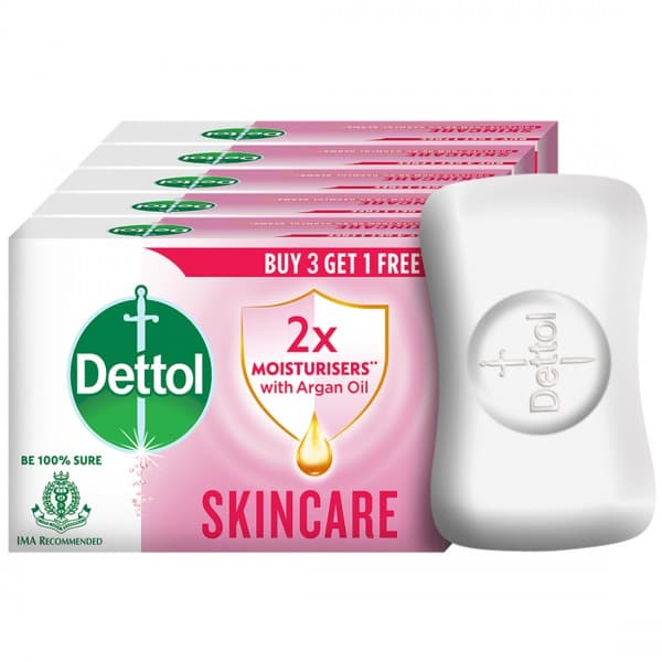 Dettol Skincare Soap with Pure Glycerine (Buy 3 Get 1 Free) 4 x 75 g