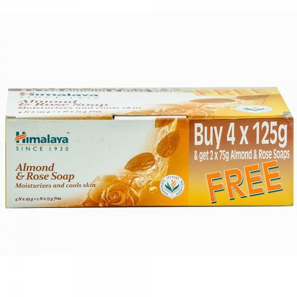 Himalaya Almond & Rose Soap (Free 2 x 75 g Soap) 4 x 125 g