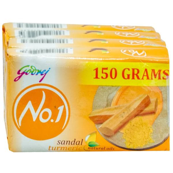 Godrej No.1 Sandal And Turmeric Soap (Buy 3 Get 1 Free) 4 x 150 g
