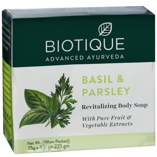 Biotique Basil & Parsley Revitalizing Body Soap 3 x 75 g