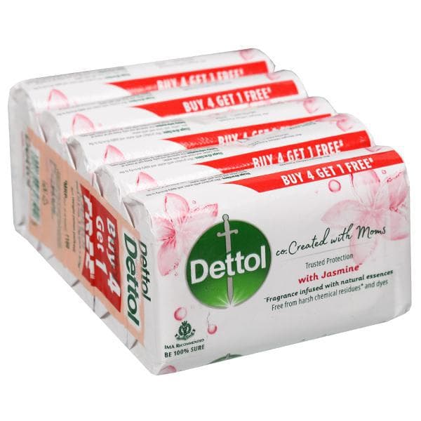 Dettol co.Created with moms Soap Jasmine (Buy 4 Get 1 Free) 5 x 125 g