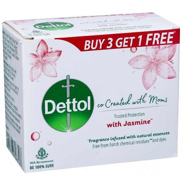 Dettol co.Created with moms Soap Jasmine (Buy 3 Get 1 Free) 4 x 125 g