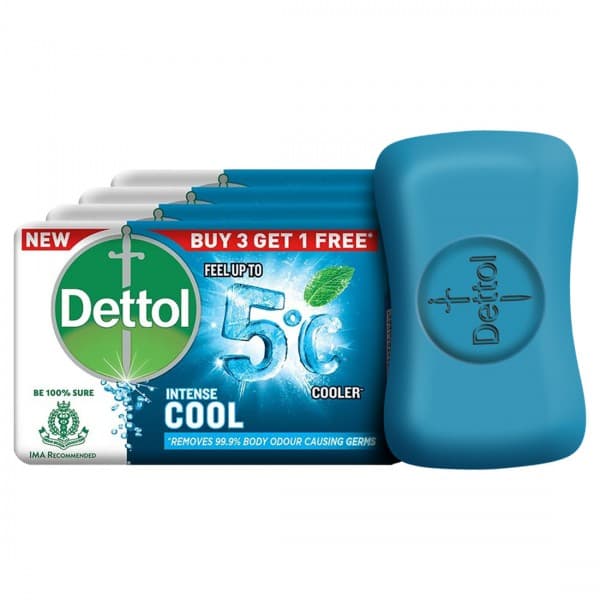 Dettol Intense Cool 2X Menthol Soap (Buy 3 Get 1 Free) 4 x 75 g