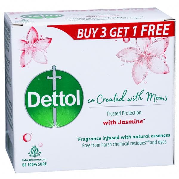 Dettol co.Created with moms Soap Jasmine (Buy 3 Get 1 Free) 4 x 75 g