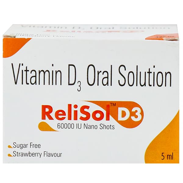 ReliSol D3 (Strawberry Flavour) Sugar Free 60000 IU Oral Solution 5 ml
