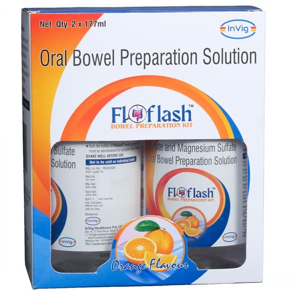 Floflash Orange Flavour Bowel Preparation Kit 2 x 177 ml