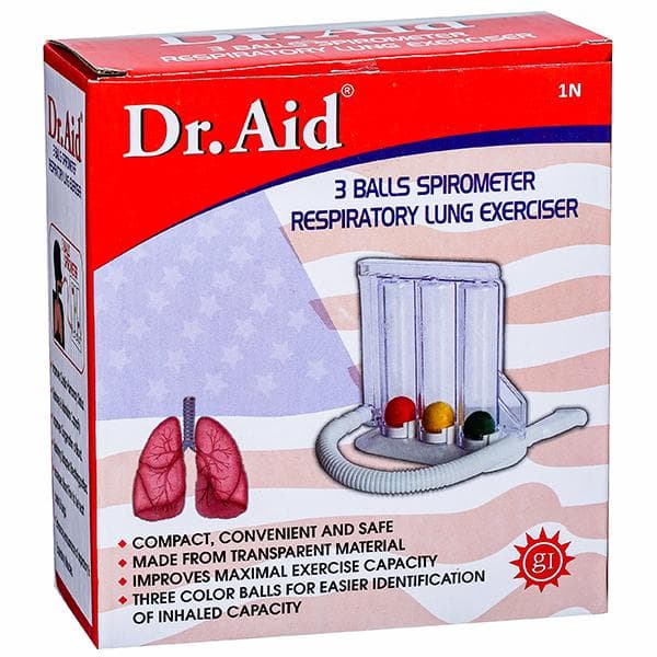 Spirometer Respiratory (Dr.Aid) 3 Balls Lung Exerciser Device
