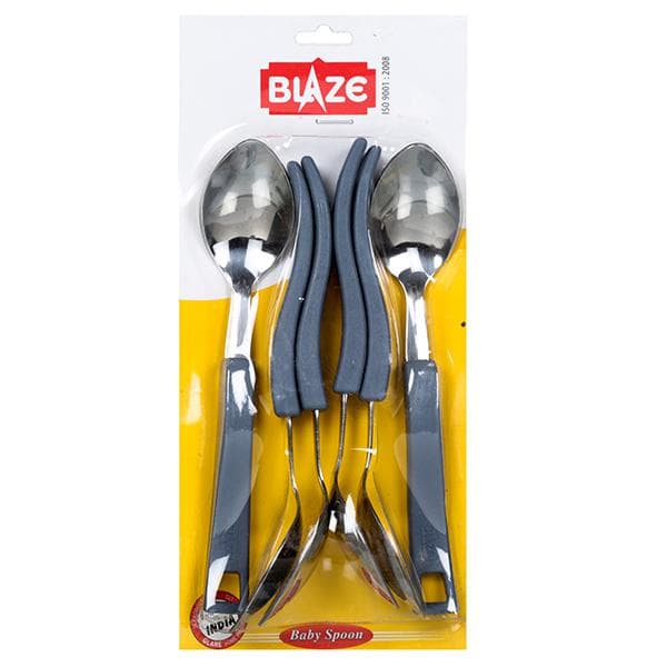 Blaze Baby Spoon Set GH-414 Grey Handel Pack Of 6