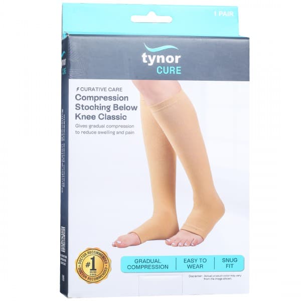 Tynor Cure Compression Stockings Below Knee Classic XL Pack Of 2