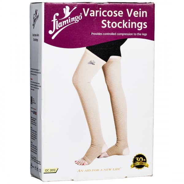 Flamingo Varicose Vein Stockings Beige S Pack Of 2