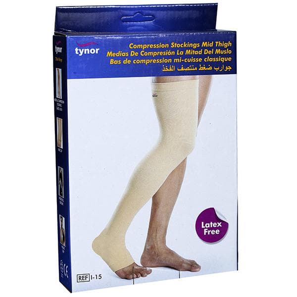 Tynor Compression Stockings Classic Mid Thigh L Pack Of 2