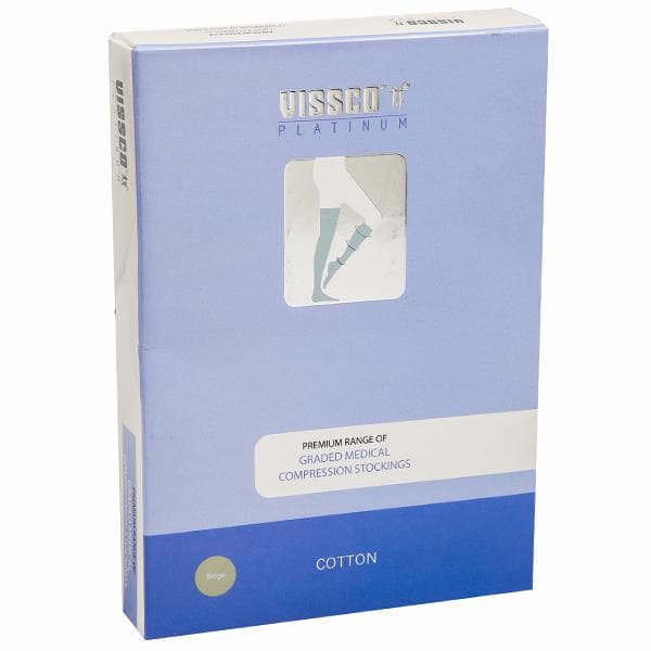 Vissco Platinum Premium Medical Cotton Compression Stockings Beige L Pack Of 2