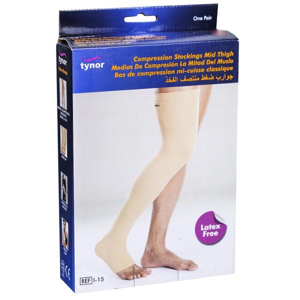 Tynor Compression Stockings Mid Thigh M Pack Of 2