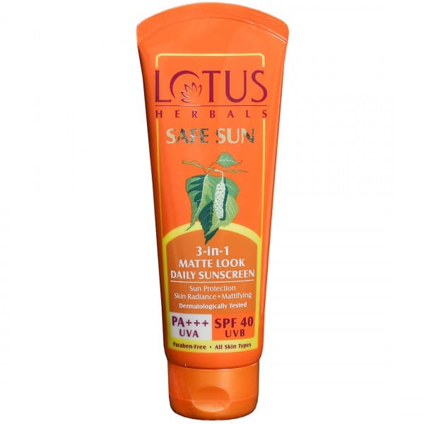 Lotus Herbals Safe Sun Spf 40 Pa+++ 3 IN 1 Matte Look Daily Sunscreen 75 g