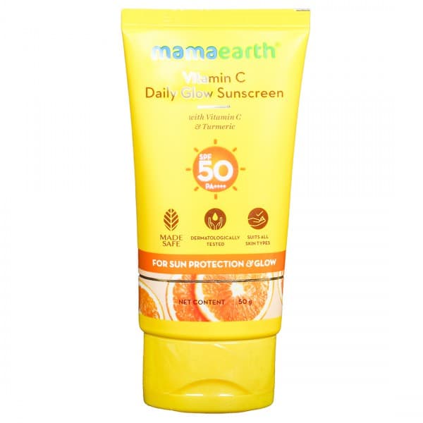Mamaearth Vitamin C Daily Glow Sunscreen with Vitamin C & Turmeric SPF 50 PA++++ 50 g