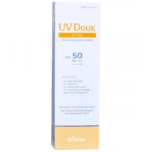 UV Doux D Tan SPF 50 Pa++++ Aqua Sunscreen Lotion 100 ml