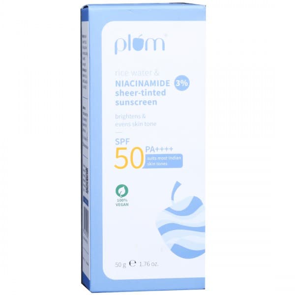 Plum Rice Water & Niacinamide 3% Sheer Tinted SPF 50 PA++++ Sunscreen 50 g