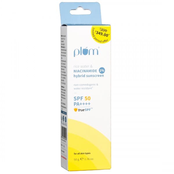 Plum Rice Water & Niacinamide 2% SPF 50 PA++++ Hybrid Sunscreen (Rs. 50 Off) 50 g