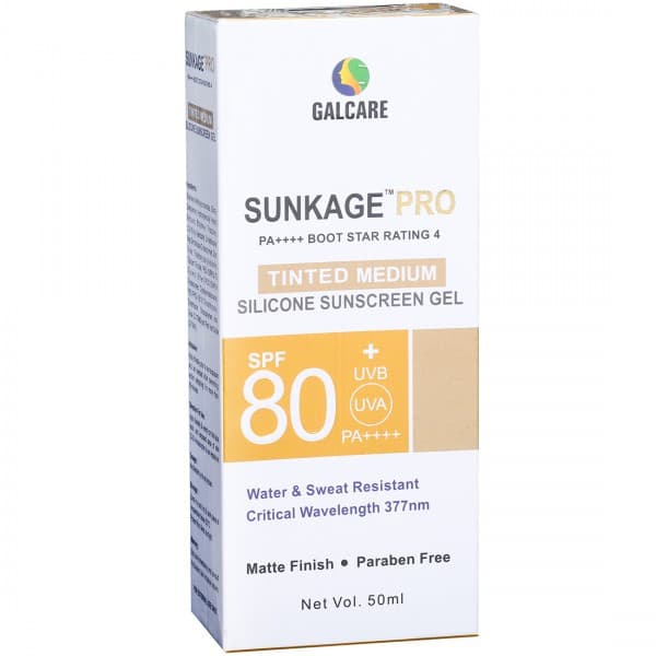 Sunkage Pro (Spf 80 + UVB UVA PA++++) Tinted Medium Silicone Sunscreen Gel 50 ml
