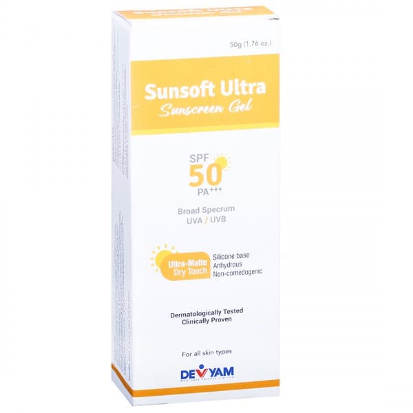 Sunsoft Ultra Sunscreen Gel SPF 50 PA+++ Ultra Matte Dry Touch 50 g