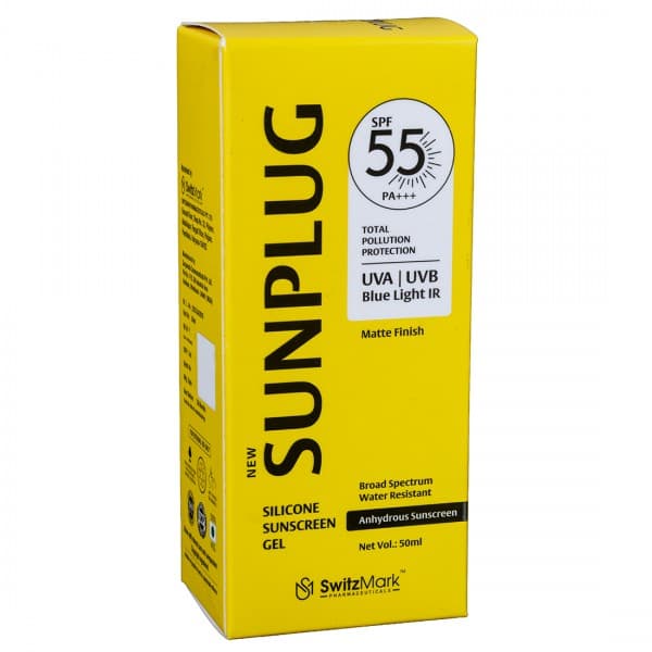 Sunplug New SPF 55 PA+++ Matte Finish Silicone Sunscreen Gel 50 ml