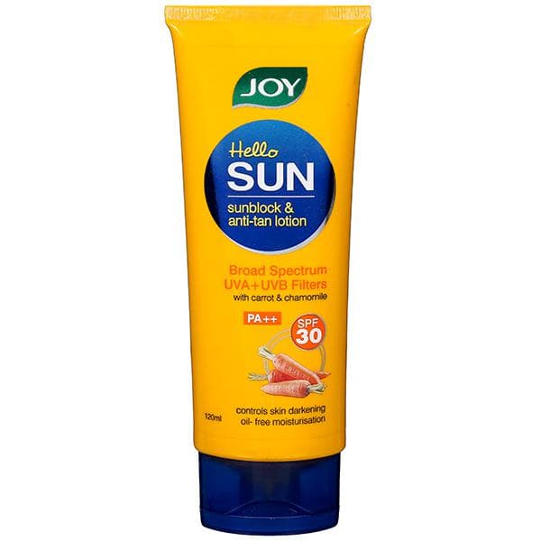 Joy Hello Sun SPF 30 PA++ Sunblock & Anti-Tan Lotion 120 ml