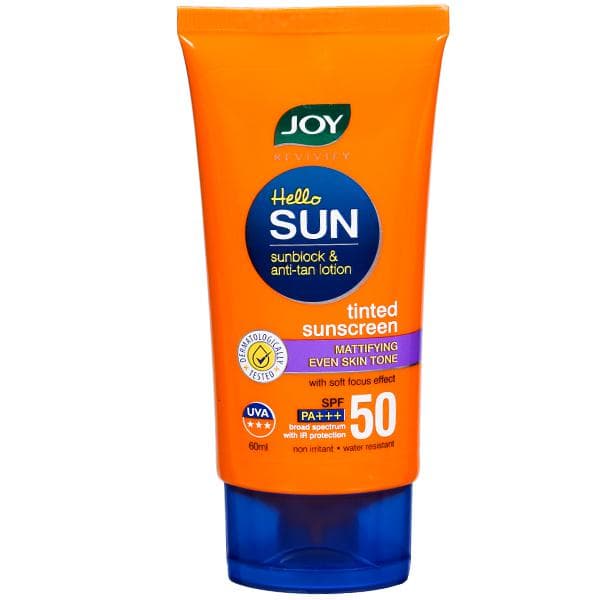 Joy Revivify Hello Sun SPF 50 PA+++ Sunblock & Anti-Tan Tinted Sunscreen Lotion 60 ml