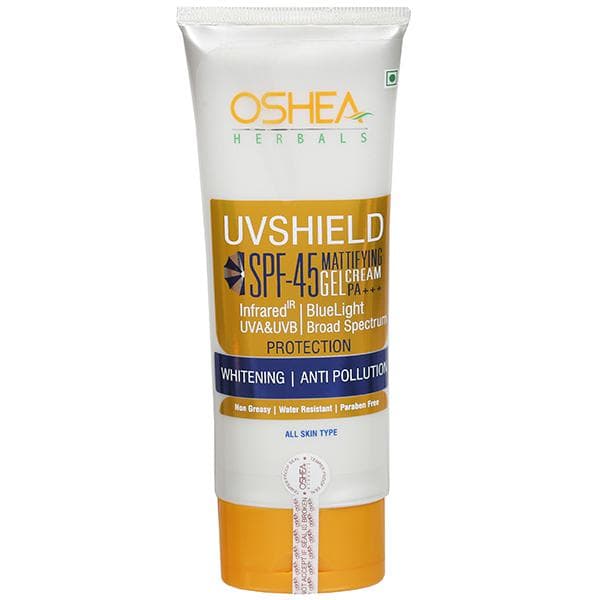 Oshea Herbals Uvshield Spf 45 PA+++ Mattifying Whitening Anti Pollution Gel Cream 120 g